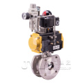 ISO14001  dn25 flange pneumatic UItra thin ball valve